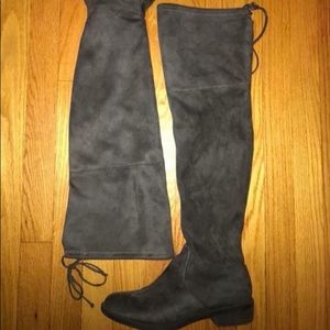 Gray over the knee boots!